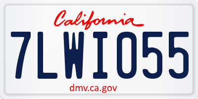 CA license plate 7LWI055