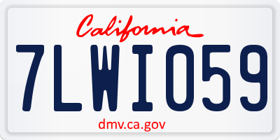 CA license plate 7LWI059