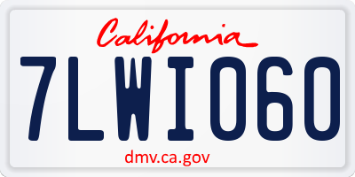 CA license plate 7LWI060