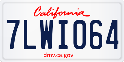 CA license plate 7LWI064