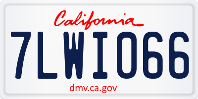 CA license plate 7LWI066