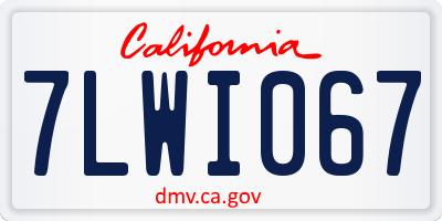 CA license plate 7LWI067