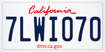 CA license plate 7LWI070