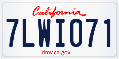 CA license plate 7LWI071