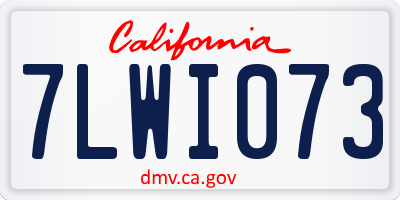 CA license plate 7LWI073