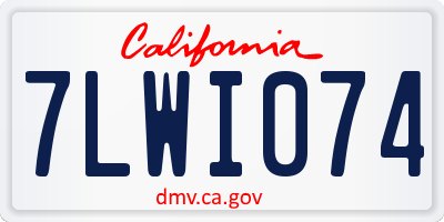 CA license plate 7LWI074