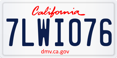 CA license plate 7LWI076