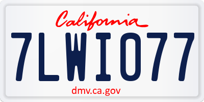 CA license plate 7LWI077