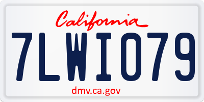CA license plate 7LWI079