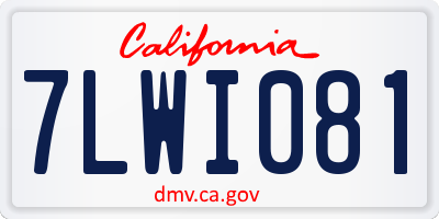 CA license plate 7LWI081