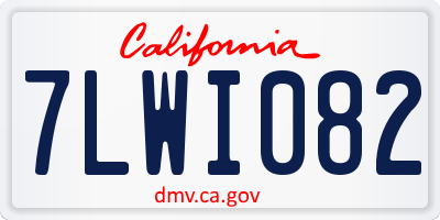 CA license plate 7LWI082