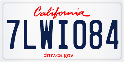 CA license plate 7LWI084