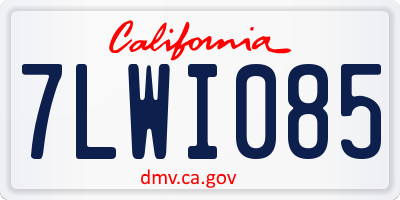 CA license plate 7LWI085