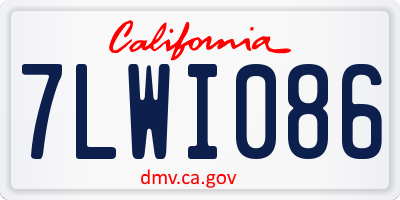 CA license plate 7LWI086