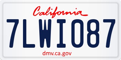CA license plate 7LWI087
