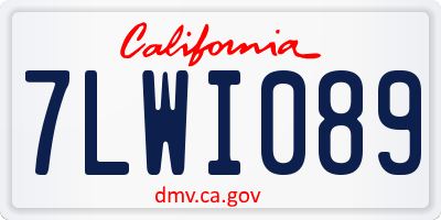 CA license plate 7LWI089