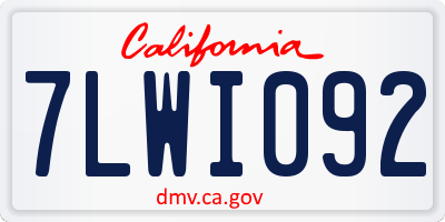 CA license plate 7LWI092