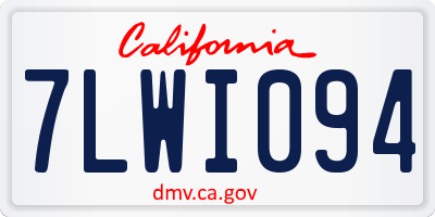 CA license plate 7LWI094