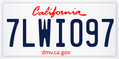 CA license plate 7LWI097