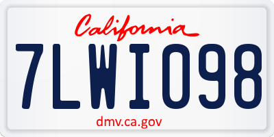 CA license plate 7LWI098