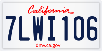 CA license plate 7LWI106
