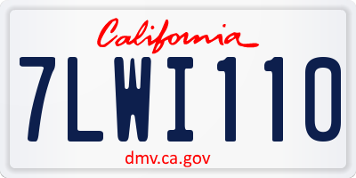 CA license plate 7LWI110