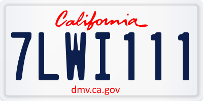 CA license plate 7LWI111