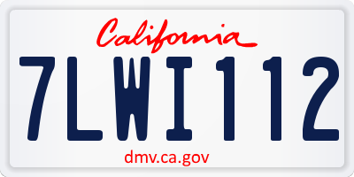CA license plate 7LWI112