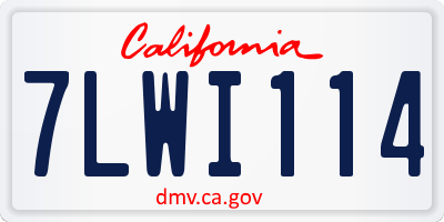 CA license plate 7LWI114