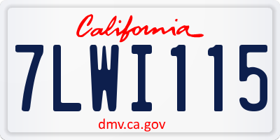 CA license plate 7LWI115