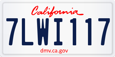CA license plate 7LWI117