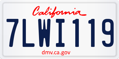 CA license plate 7LWI119