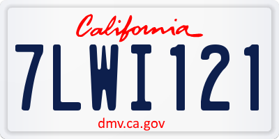 CA license plate 7LWI121