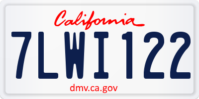 CA license plate 7LWI122