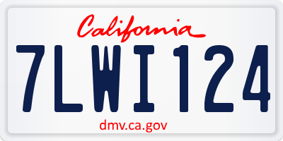 CA license plate 7LWI124