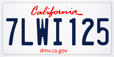 CA license plate 7LWI125