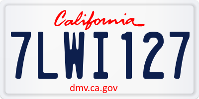 CA license plate 7LWI127