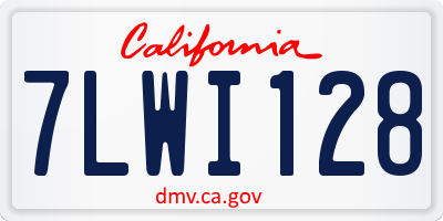 CA license plate 7LWI128