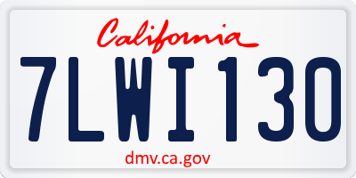 CA license plate 7LWI130