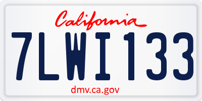 CA license plate 7LWI133