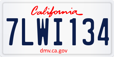 CA license plate 7LWI134