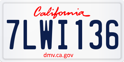 CA license plate 7LWI136