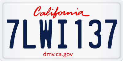 CA license plate 7LWI137