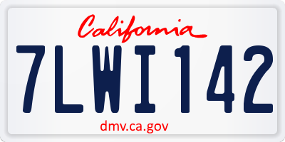 CA license plate 7LWI142