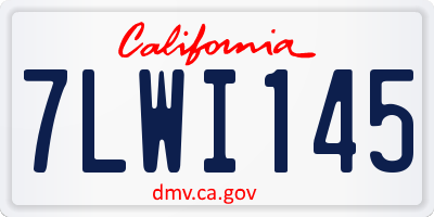 CA license plate 7LWI145