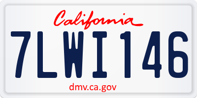 CA license plate 7LWI146