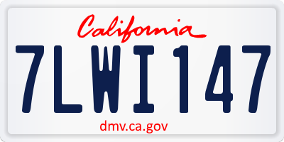CA license plate 7LWI147