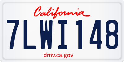 CA license plate 7LWI148