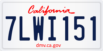 CA license plate 7LWI151