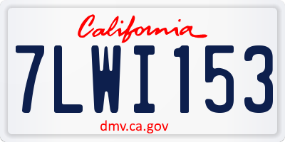 CA license plate 7LWI153